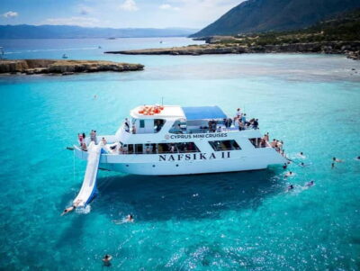 BBQ Boat: Nafsika II Sunset BBQ, Waterslide & Swimming Trip