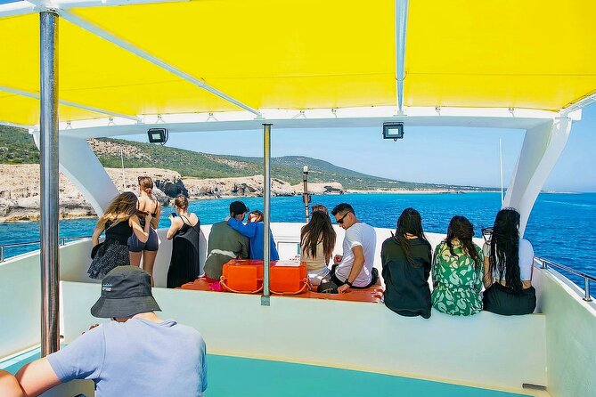 Blue Lagoon Boat Cruise with Bus Transfer from Paphos - On-board extras: WiFi, glass bottom, showers, and free gear