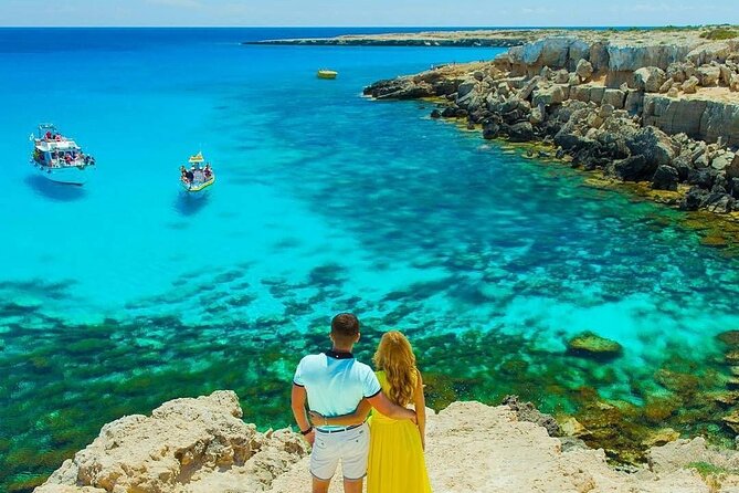 Cape Greco Blue Lagoon and Ayia Napa Tour - Nissi Beach: golden sand, Blue Flag water, and Nissi Island