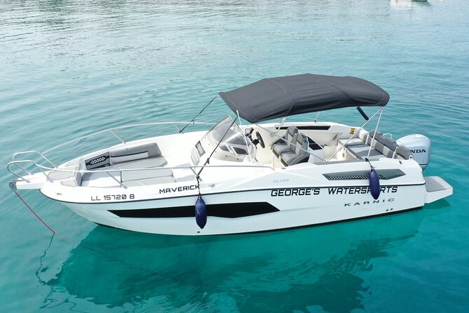 Exclusive line 225hp, self drive boat Karnic SL701 8.0m - Your Day Plan: Mobile Ticket, Start Point, and the 4-Hour Rhythm