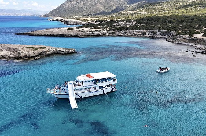 From Latchi: 3 hrs Blue Lagoon Akamas Cruise & large slide - Itinerary in Real Terms: Blue Lagoon, Akamas Peninsula, Latchi Harbour