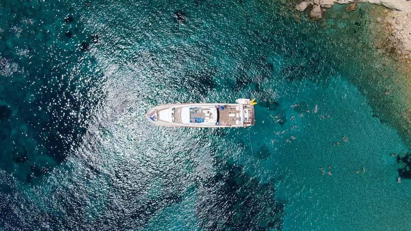 From Pafos: Ocean Flyer VIP Cruise - Adults Only - The scenery route: western coastline, sea caves, Coral Bay