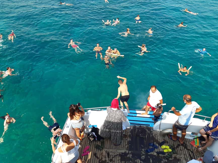 FROM PAPHOS: 1.5 HRS Glass Bottom Boat Cruise with swimming - Swimming Stop: Clear Water, Short Time, Included Gear