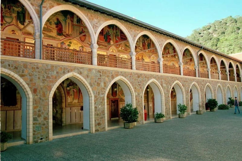 From Paphos: Chrysoroyiatissa, Kykkos and Omodos Day Trip - Panayia Chrysorrogiatissa Monastery: Byzantine art and quiet valley air