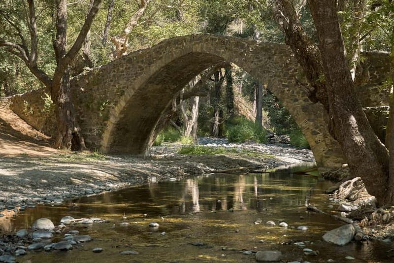 From Paphos: Grand Tour Jeep Safari - Gelefos Bridge in Troodos Forest: Venetian Stone Over Moving Water