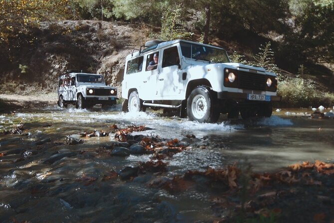 Grand Tour Full Day Jeep Safari from Paphos - Chantara Waterfall: icy water, lush breaks, and a short calm moment