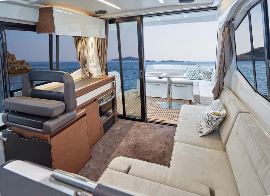 Jeanneau NC33 - Luxury Yacht Charter to Blue Lagoon - Latchi Harbour start, and how to find the green building fast