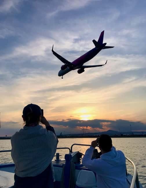 Larnaca: Sunset Cruises – Traditional Explorer N Vessel - Sunset Over the Airport Area, Plus Planes for Bonus Drama