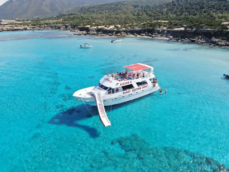Latchi: Blue Lagoon Glass Bottom Boat Cruise with Drinks - The itinerary you will feel: from Aphrodite to Blue Lagoon