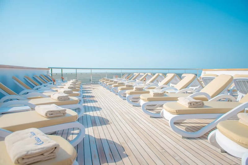 Paphos: Ocean Vision Half-day Cruise with BBQ, Drinks, Slide - Boarding the Largest Yacht in Paphos: Sunbeds, Clean Spaces, and a Real Bar