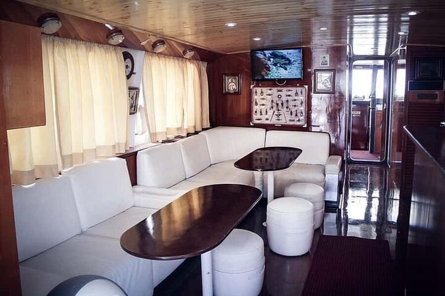 Protaras: Adults Presidents Cruise with Slide, BBQ & 1 Drink - Crew energy, music, and where to sit on St Georgios 1