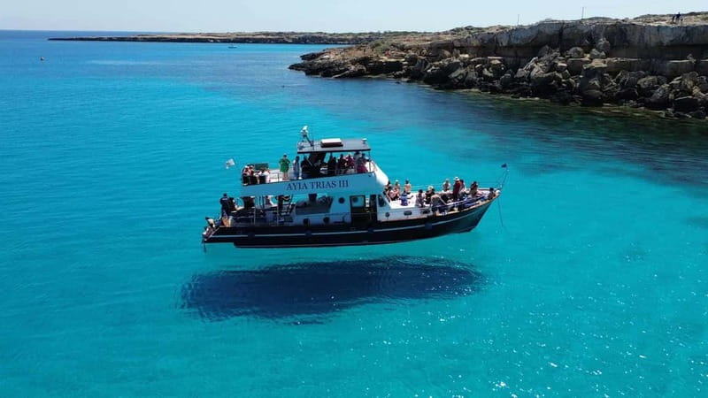 Protaras: Luxury Blue Lagoon Cruises 4H/Food/1 Drink/3 Swims - Ayia Trias: what luxury on a 50-seat boat actually feels like