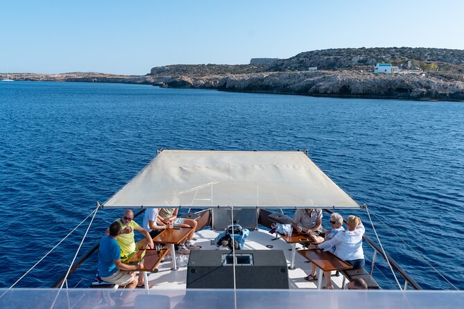 Protaras: -PRIVATE CRUISE CHARTER - up to 60 people - Blue Lagoon swim stop: snorkeling gear, flotation aids, and sea life chances