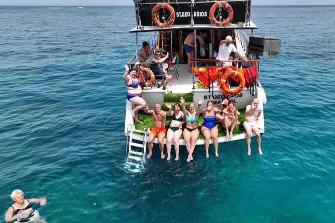 Protaras: Waterworld Value Cruise. 3 Swim Stops & slide! - Getting aboard at Protaras Pier, and what 10:15 really means