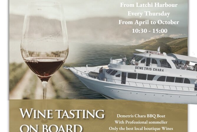 Wine tasting on-board the Demetris Chara BBQboat BlueLagoon tours - Blue Lagoon anchor time: BBQ lunch, swimming, and a true rest-and-taste rhythm
