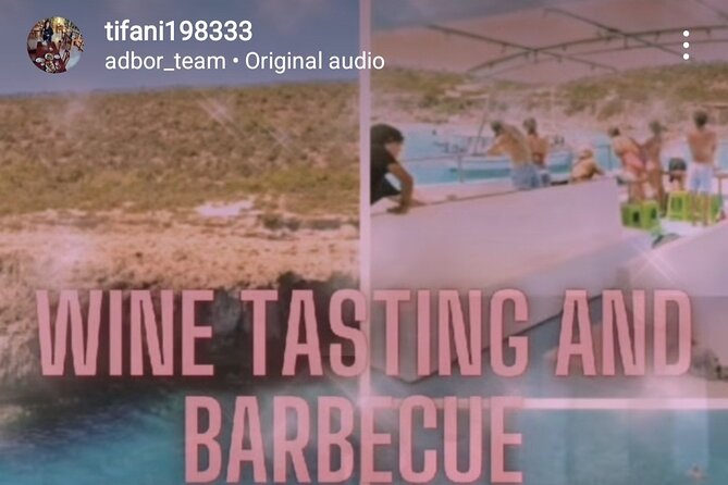 Wine tasting on-board the Demetris Chara BBQboat BlueLagoon tours - BBQ lunch included: fueling up for the lagoon swim