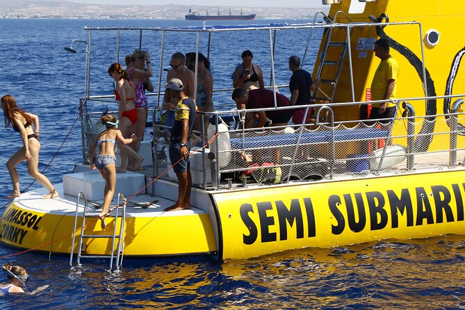 Yellow Semi Submarine Mini Cruise with a Swim Stop - The Coastal Cruise: Finikoudes Beach Views and Shade Options
